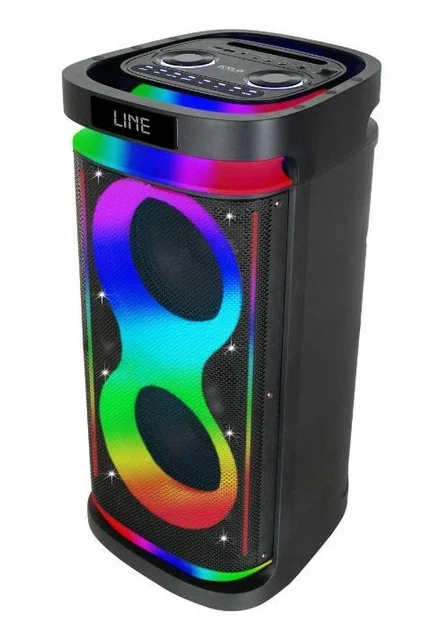 Акустическая переносная Bluetooth колонка GD-2890 с двумя радиомикрофонами 2*8" 60 Вт FM, USB, AUX, RGB