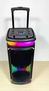 Акустическая Bluetooth колонка GeDi GD-2895 с 2 радиомикрофонами 2*8" 60 Вт FM, USB, AUX, RGB 375*375*845 мм. Черный