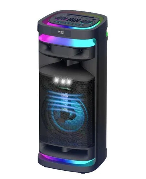 Переносная колонка Bluetooth Temeisheng 1028E-D12 с микрофонами и пультом 300 Вт 12" 2*4"