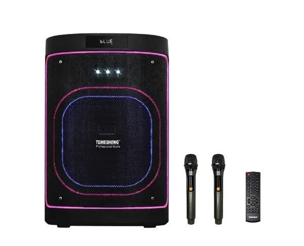 Переносная колонка Bluetooth Temeisheng 1221-A6 с микрофонами и пультом Портативная акустика 300 Вт 12"