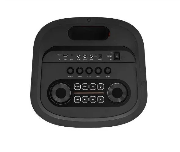 Переносная колонка Bluetooth Temeisheng 1221-A6 с микрофонами и пультом Портативная акустика 300 Вт 12"