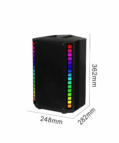 Акустическая переносная Bluetooth колонка Gedi-G GD-915 с радиомикрофоном 8" 40 Вт FM, USB, AUX, RGB