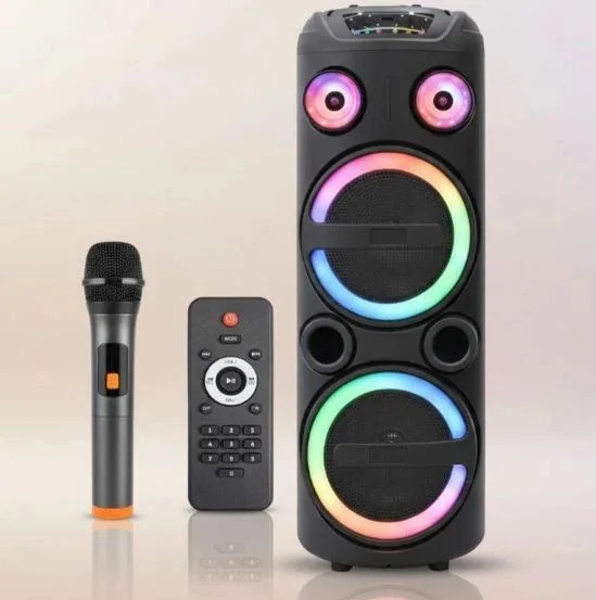 Акустическая переносная Bluetooth колонка Gedi-G GD-2851A с радиомикрофоном 2х8" 35 Вт FM, USB, AUX, RGB