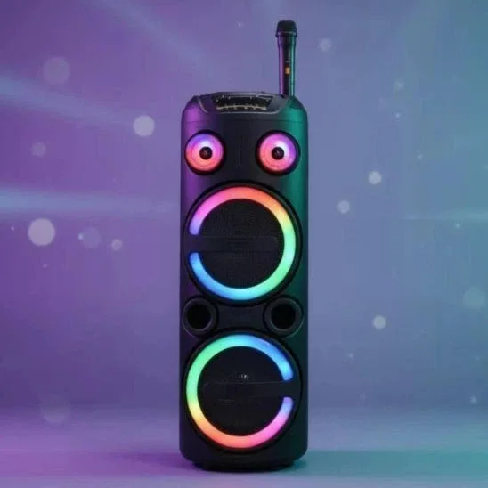 Акустическая переносная Bluetooth колонка Gedi-G GD-2851A с радиомикрофоном 2х8" 35 Вт FM, USB, AUX, RGB