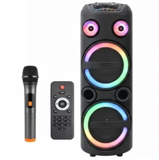 Акустическая переносная Bluetooth колонка Gedi-G GD-2851A с радиомикрофоном 2х8" 35 Вт FM, USB, AUX, RGB