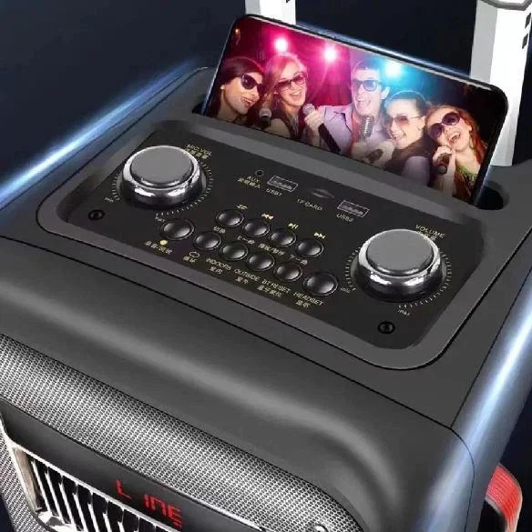 Bluetooth колонка 60Вт + 2 микрофона и пульт, SL 10-22, Активная акустическая система чемодан Портативная колонка блютуз
