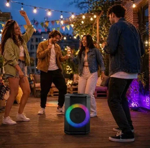 Акустическая переносная Bluetooth колонка Gedi-G GD-923 с радиомикрофоном 8" 40 Вт FM, USB, AUX, RGB