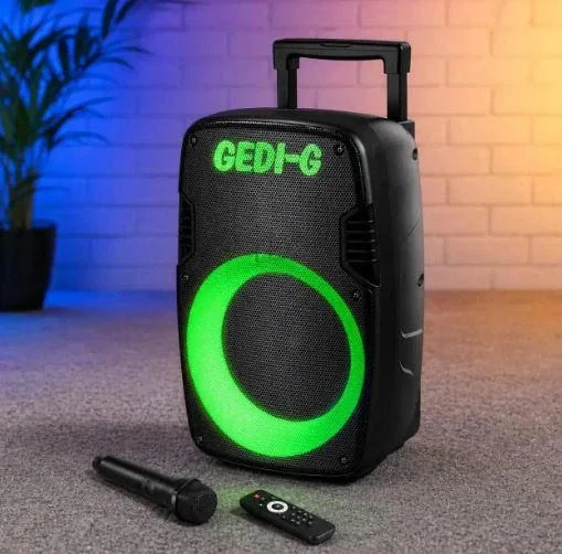 Акустическая переносная Bluetooth колонка Gedi-G GD-1219 с радиомикрофоном 12" 60 Вт FM, USB, AUX, RGB