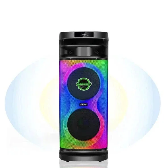 Акустическая переносная Bluetooth колонка Gedi-G GD-2858 с двумя радиомикрофонами 2*8" 160 Вт FM, USB, AUX, RGB