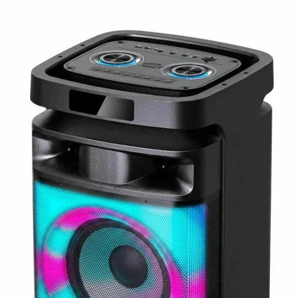 Акустическая переносная Bluetooth колонка Gedi-G GD-2858 с двумя радиомикрофонами 2*8" 160 Вт FM, USB, AUX, RGB