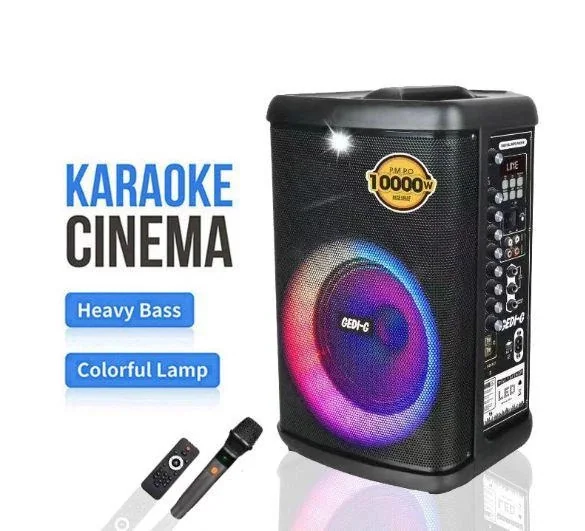 Акустическая переносная Bluetooth колонка Gedi-G GD-921 с радиомикрофоном 8" 40 Вт FM, USB, AUX, RGB