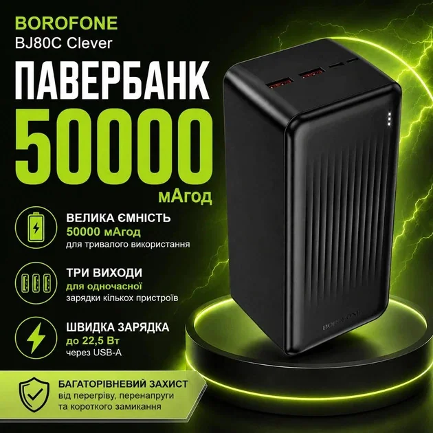 Power Bank BOROFONE BJ80C 50000mAh 22.5W