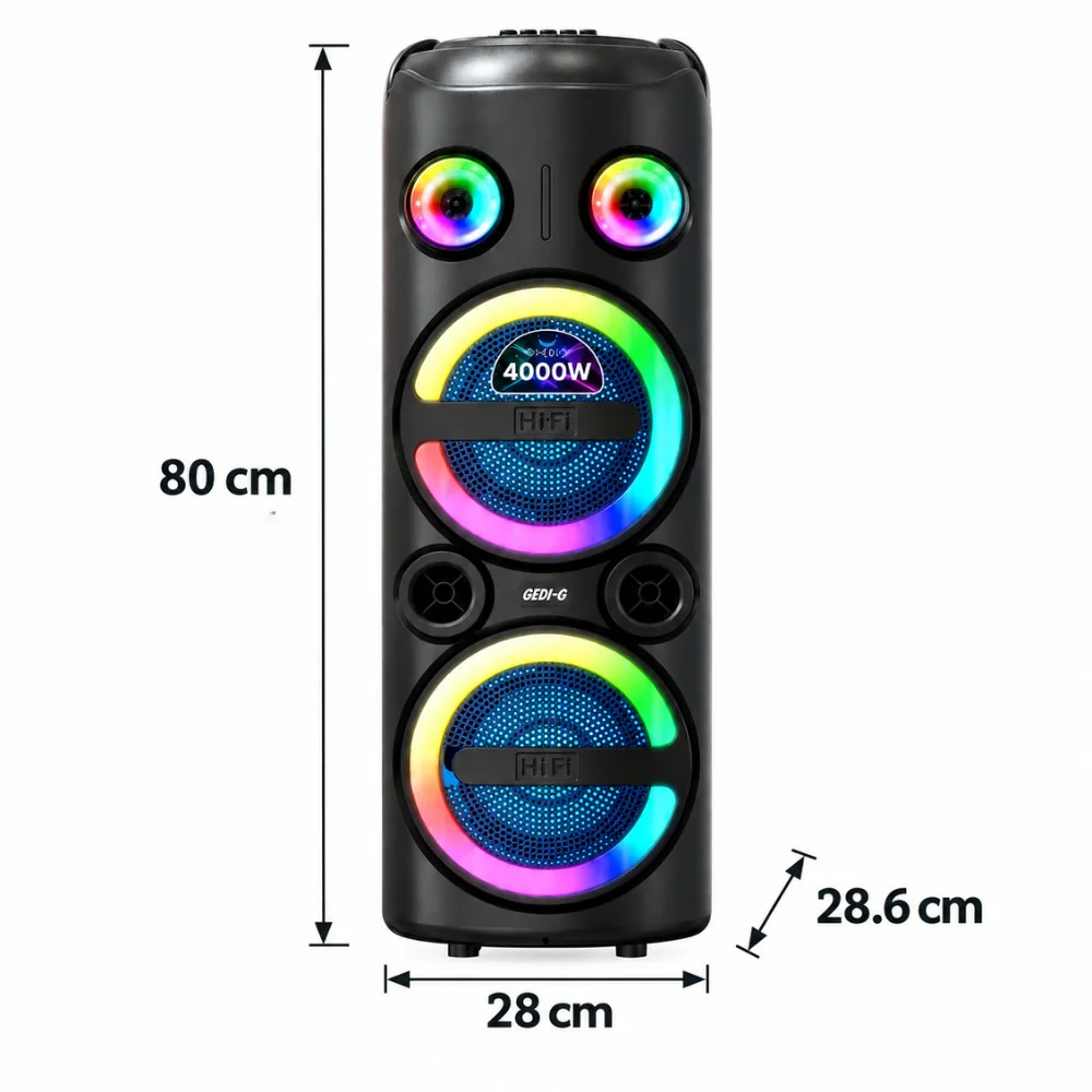 Аккумуляторная Bluetooth-колонка, 4000 мАч, RGB, MCM-8860A, Черная