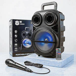 Портативна Bluetooth-колонка, 18 Вт, мікрофон, пульт, PK-15, Чорний 