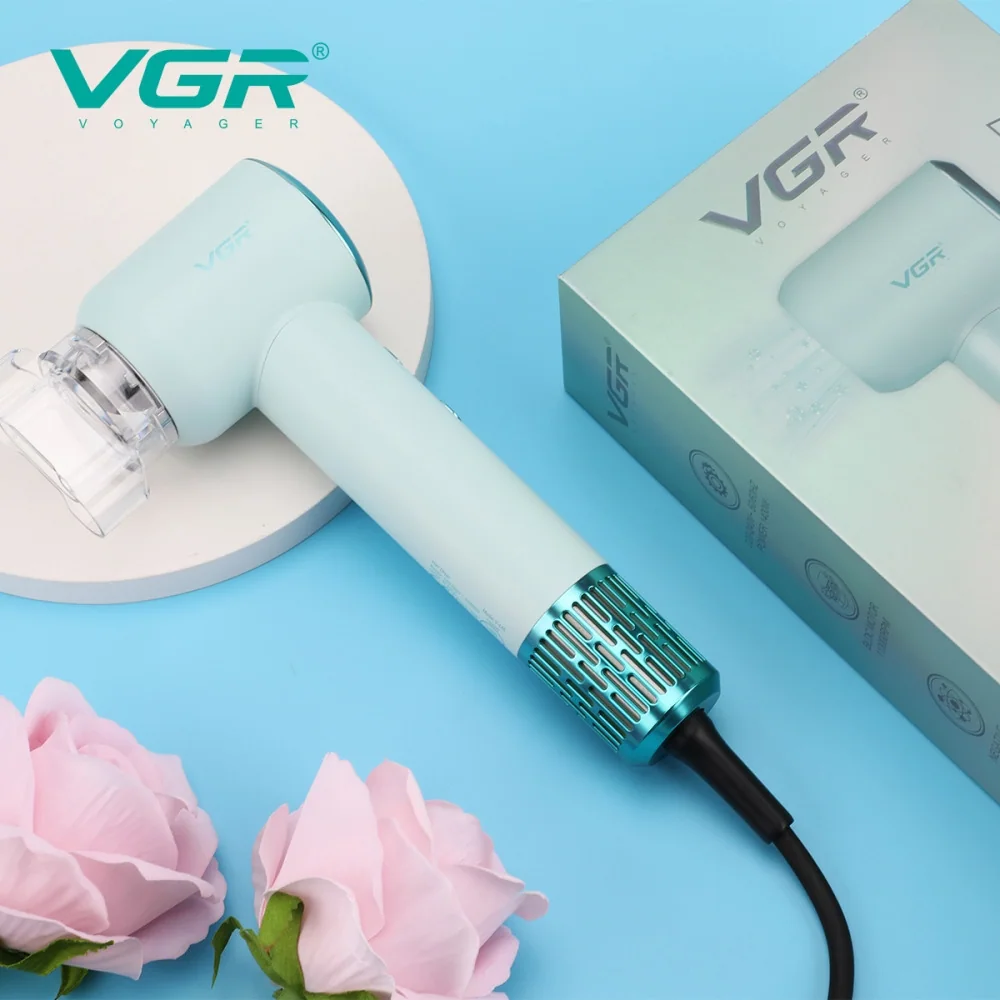 Фен профессиональный VGR V-446 GREEN, 2 скорости, 4 температурных режима, 110000RPM, 1400 Вт.(10723)