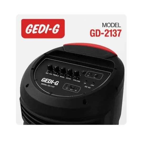 Мощная переносная аудиосистема для вечеринок GEDI-G GD-2137 с двойными 12-дюймовыми динамиками.