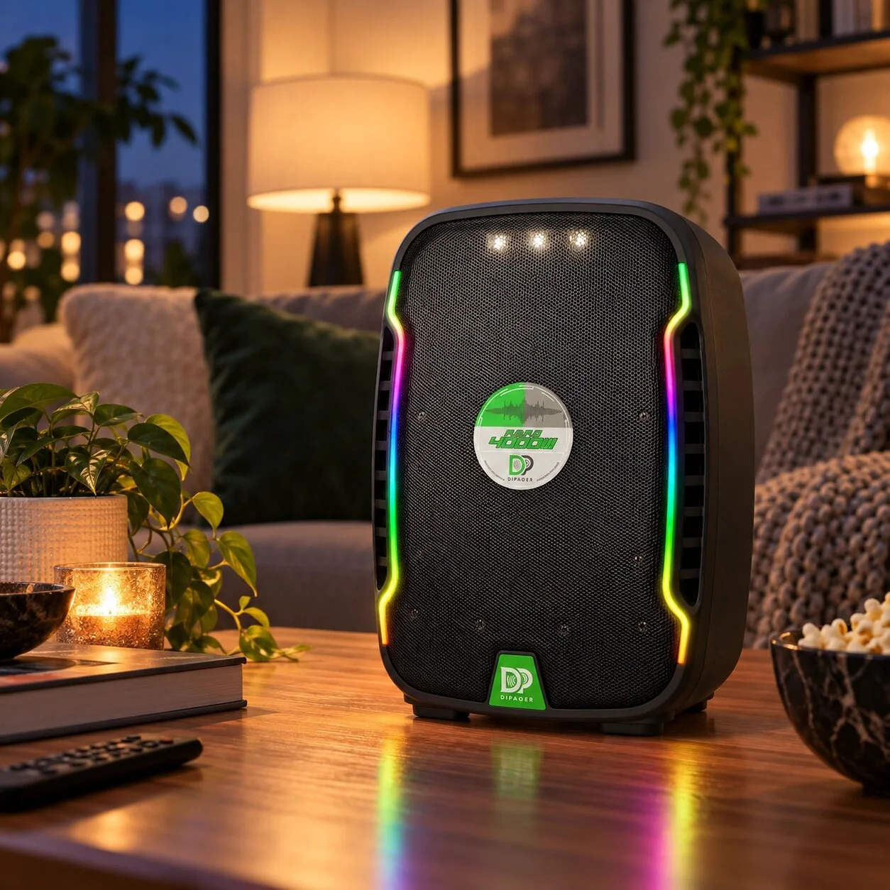 Портативная Bluetooth-колонка, с микрофоном, RGB, TWS, DP-682, Черная