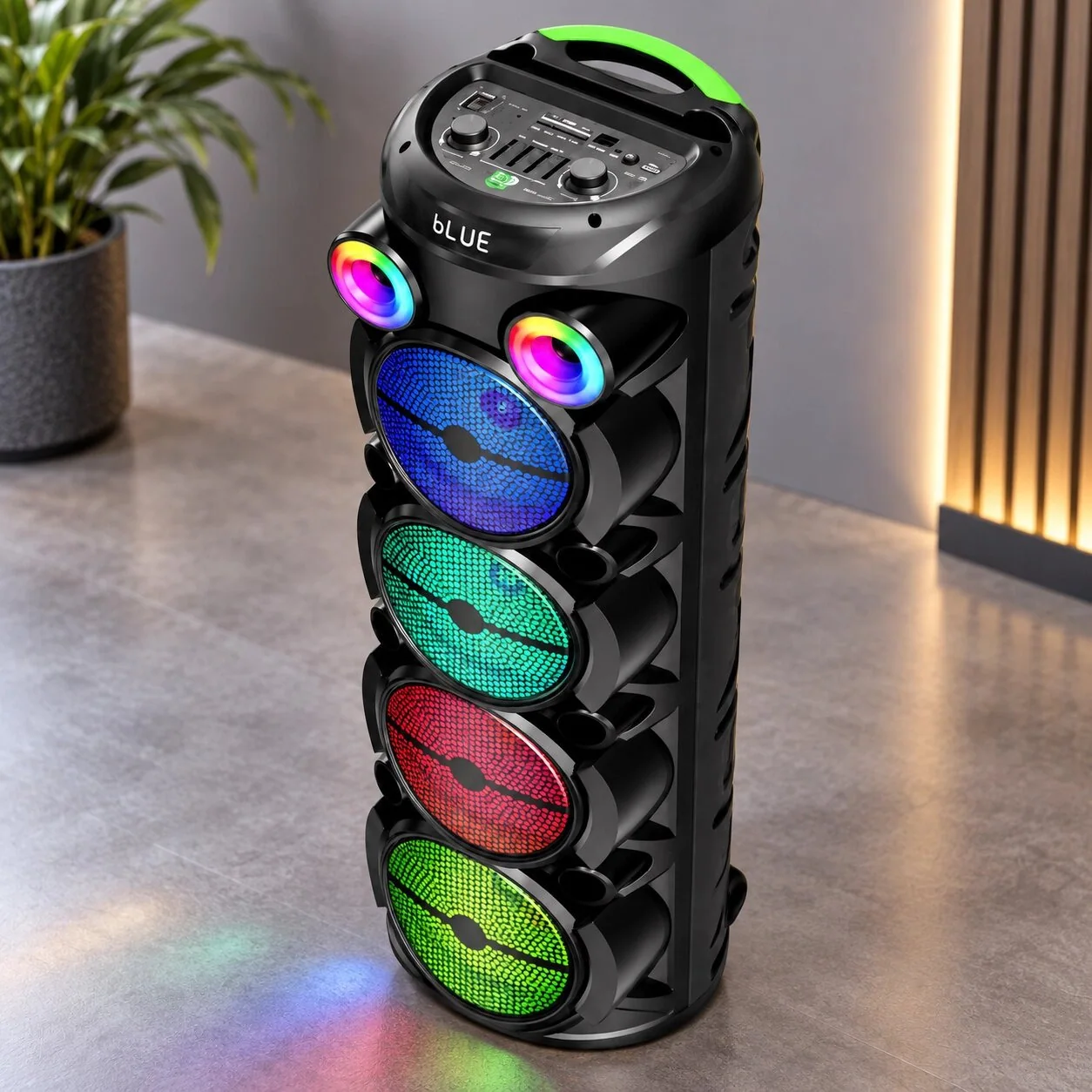 Портативная Bluetooth-колонка, 2 микрофона, RGB, DP-2837, Черная