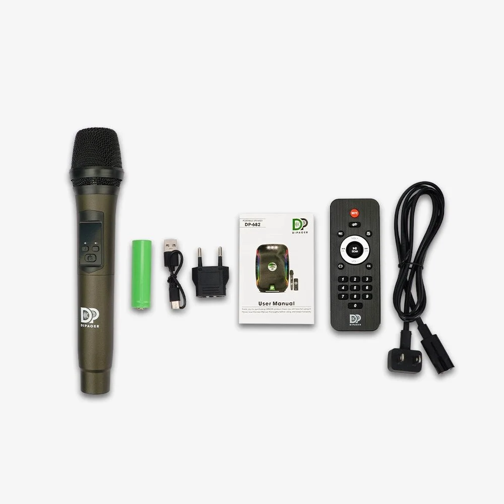Портативная Bluetooth-колонка, с микрофоном, RGB, TWS, DP-682, Черная
