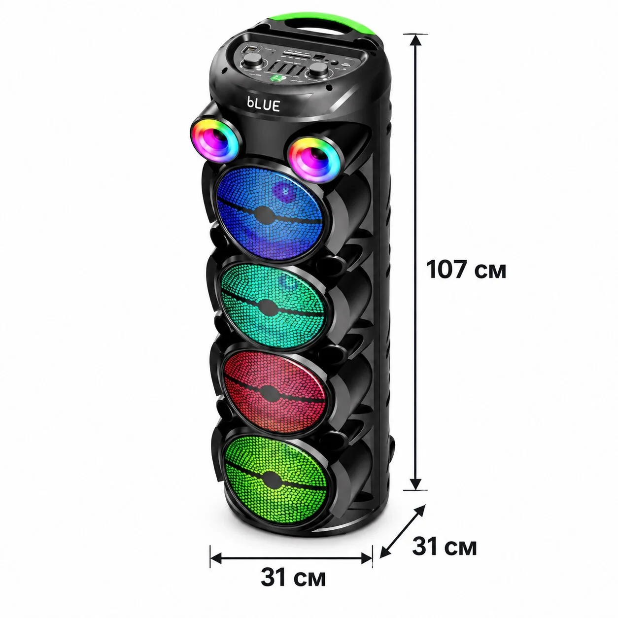 Портативная Bluetooth-колонка, 2 микрофона, RGB, DP-2837, Черная