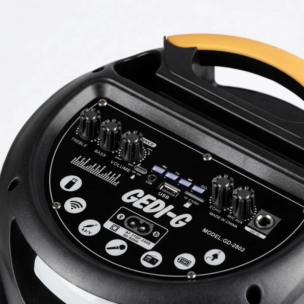 Портативная Bluetooth-колонка 9000 Вт, микрофон, пульт, MCM-8818A, Черный