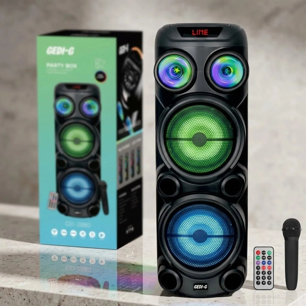 Портативна Bluetooth-колонка 9000 Вт, мікрофон, пульт, MCM-8818A, Чорний 