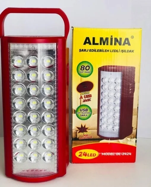 Переносной светодиодный фонарь 24 LED ALMINA TH-2606 (с павербанком)