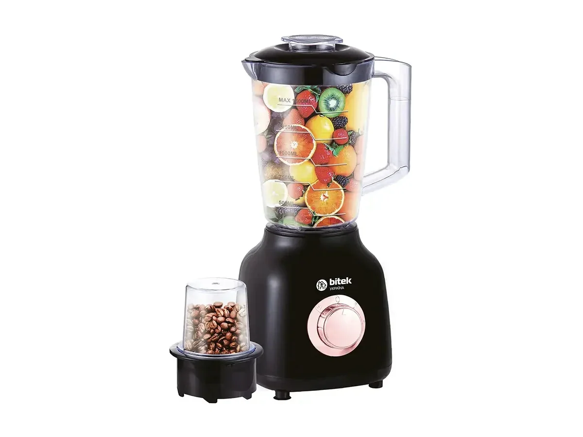 Блендер стационарный 2 в 1 измельчитель кофемолка стеклянная чаша 1,5л 3000Вт BITEK BT-2853 6шт 5932